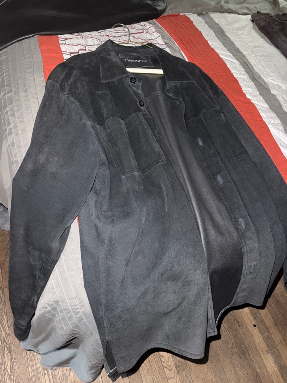 Claiborne Black Suede Shirt Jacket